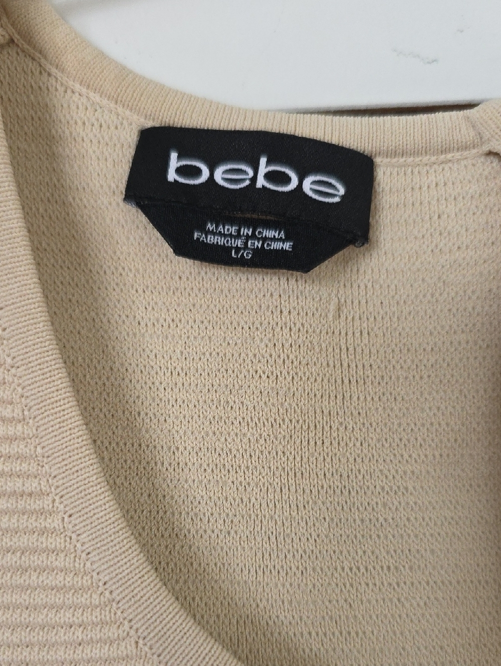 Bebe Cream Knit Tank Dress Lg - Picture 4 of 4